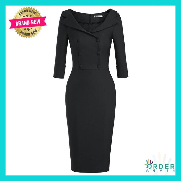 Dresses & Skirts - Vintage Sweetheart Neckline Cocktail Dress Retro Elegant Formal Work Party